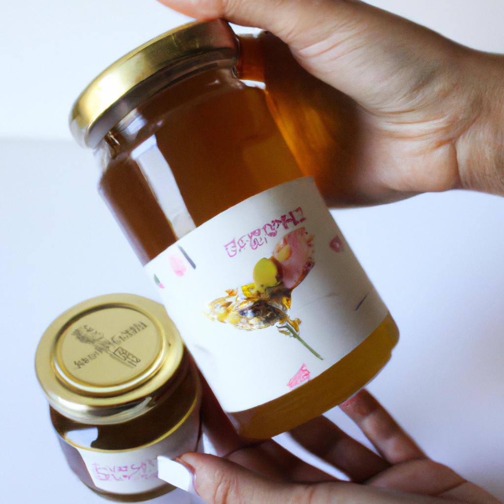 Person holding luxury honey products