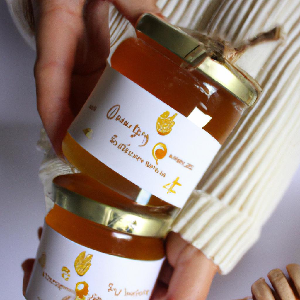 Person holding luxury honey products