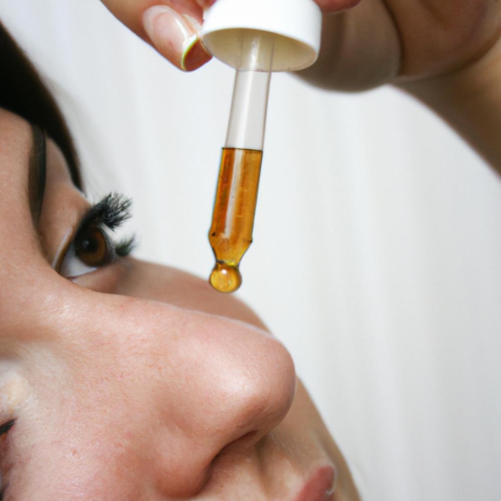 Person applying honey-based serum